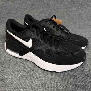 Nike Boy's Size 5 Air Max System Sneaker Black White Shoes Athletic Laces Casual